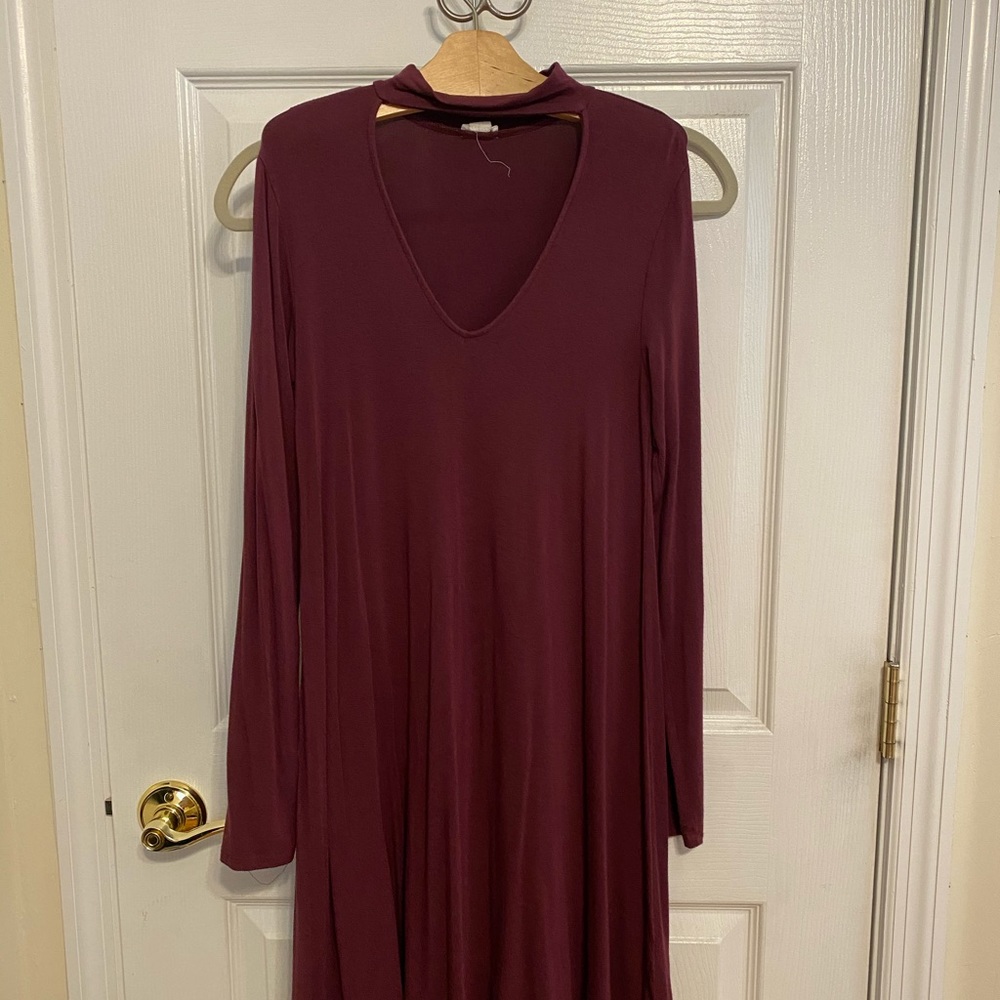 Mock neck choker dress